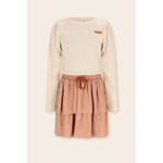 NoNo NoNo Moran Combi Dress fancy knit top+plissee skirt N509-5804 Taupe