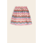 NoNo NoNo Nulan Plissee Zigzag AOP Skirt N508-5707 Sand Blush