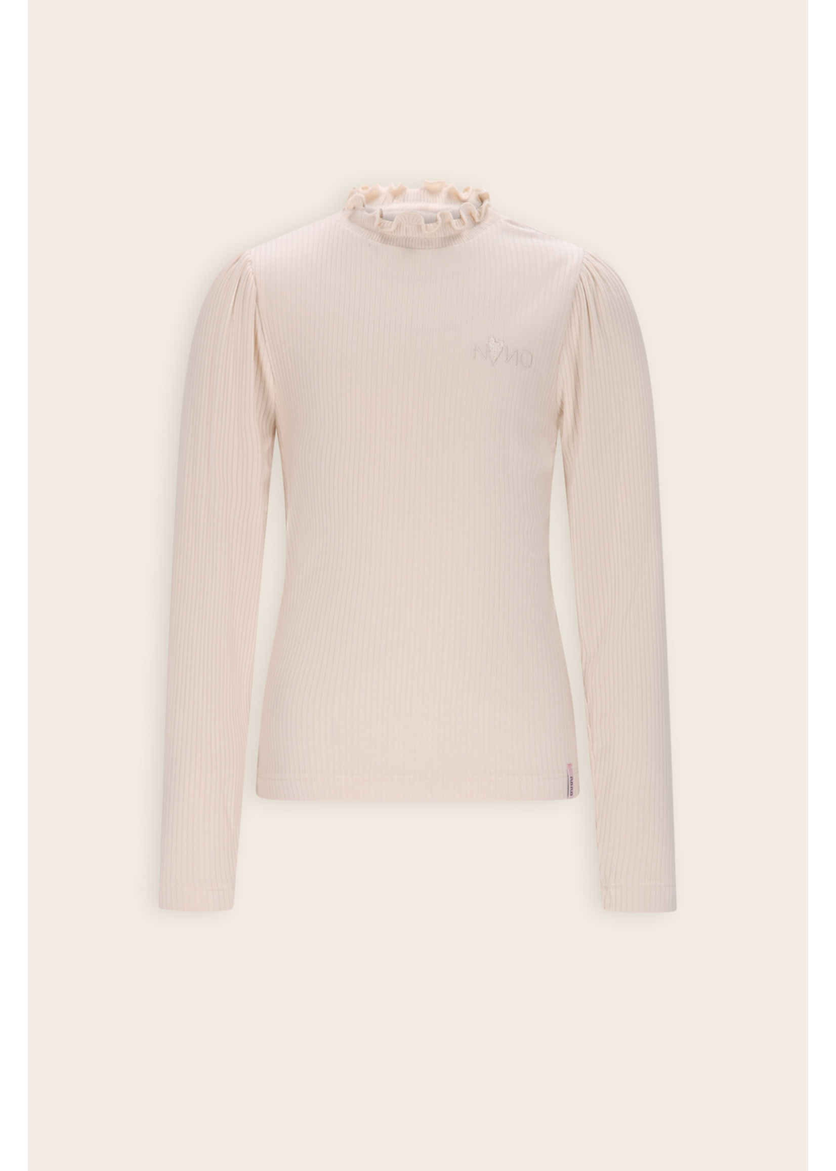 NoNo NoNo Koss Ecovero Rib Jersey Essential Tshirt N508-5401 Pearled Ivory