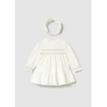 Mayoral Mayoral Velvet dress with headband Natural - 25 02904