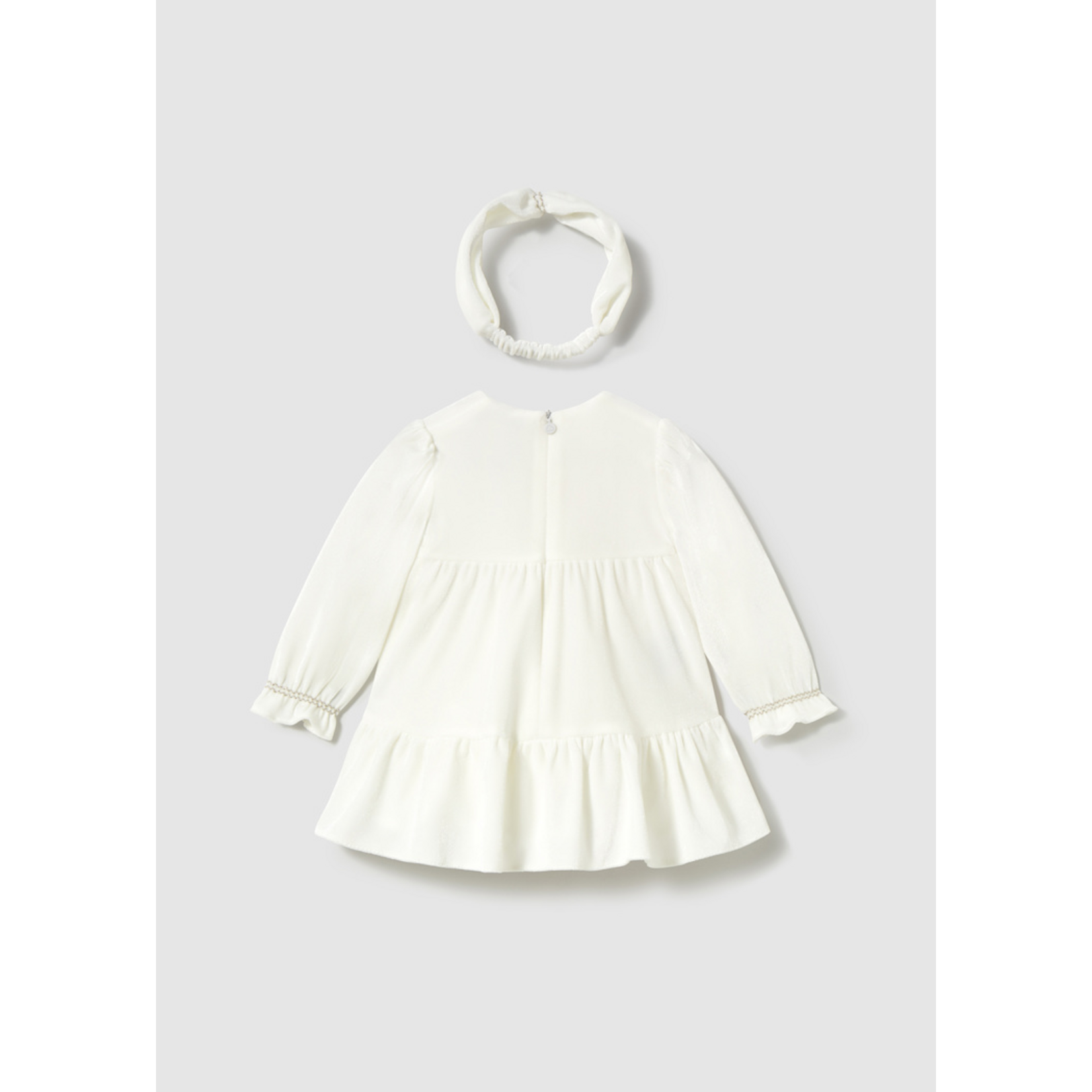 Mayoral Mayoral Velvet dress with headband Natural - 25 02904