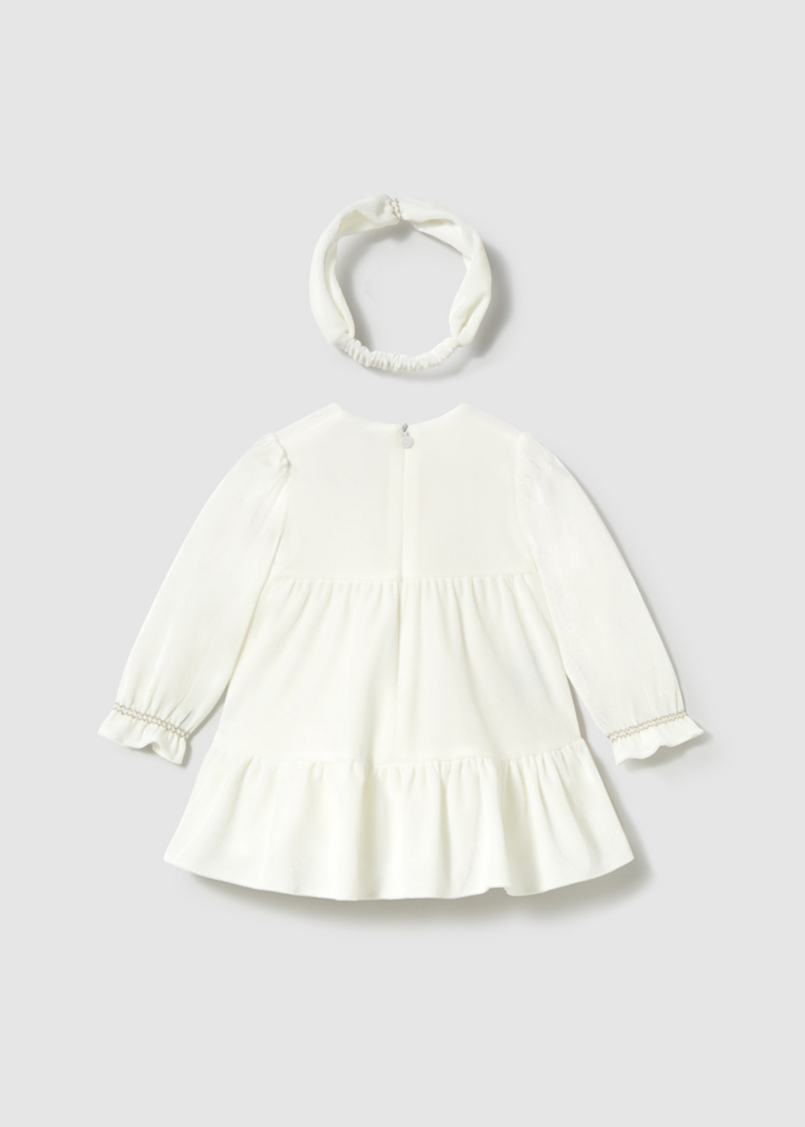 Mayoral Mayoral Velvet dress with headband Natural - 25 02904