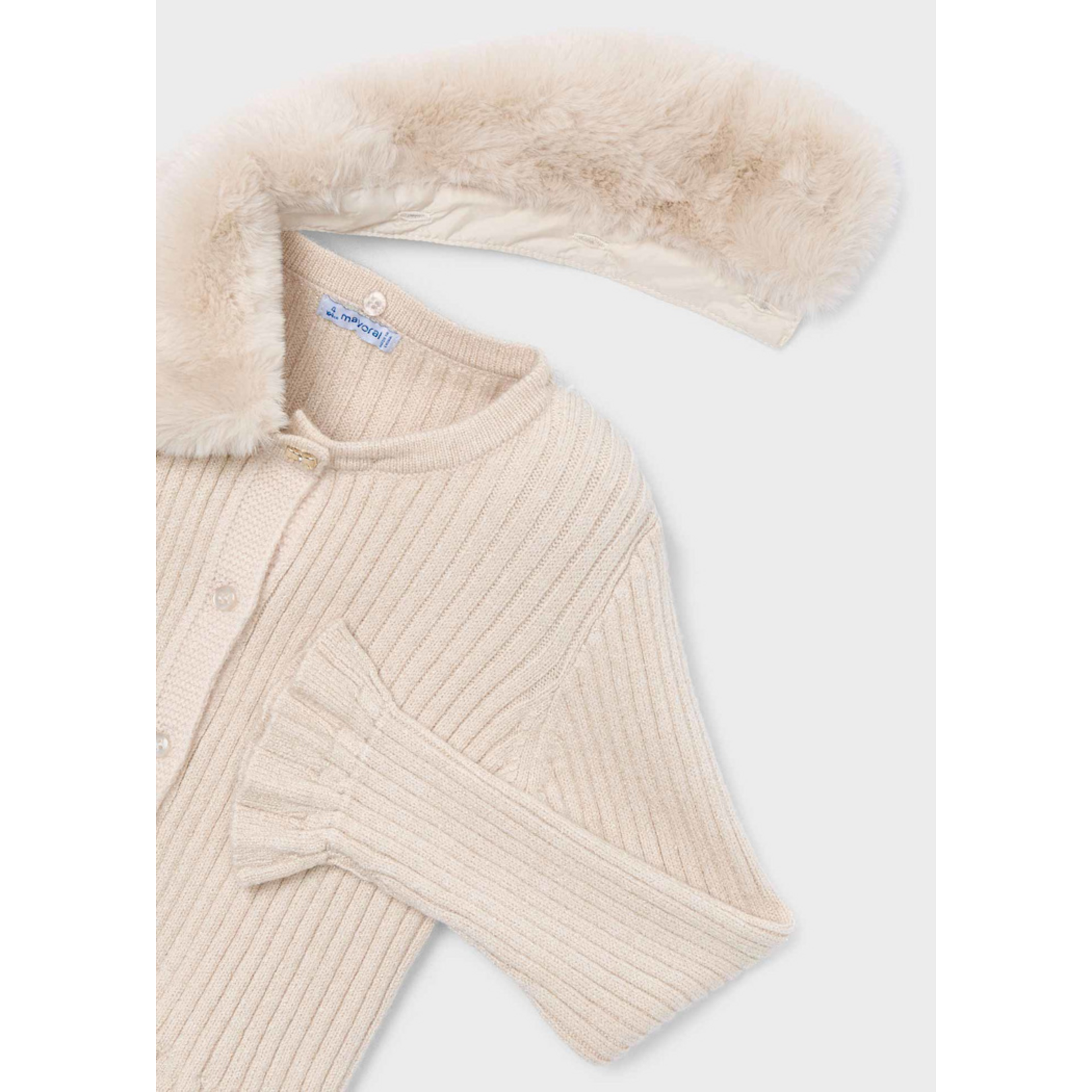 Mayoral Mayoral Faux fur collar cardigan Tapicoa - 25 04311