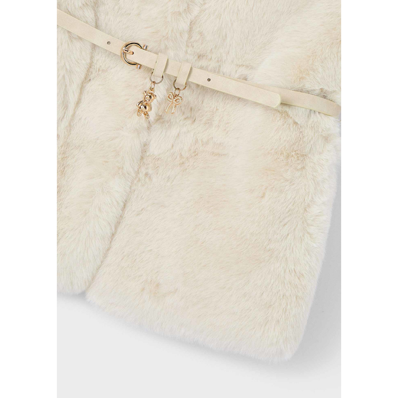 Mayoral Mayoral Fur vest with belt Sand - 25 04315