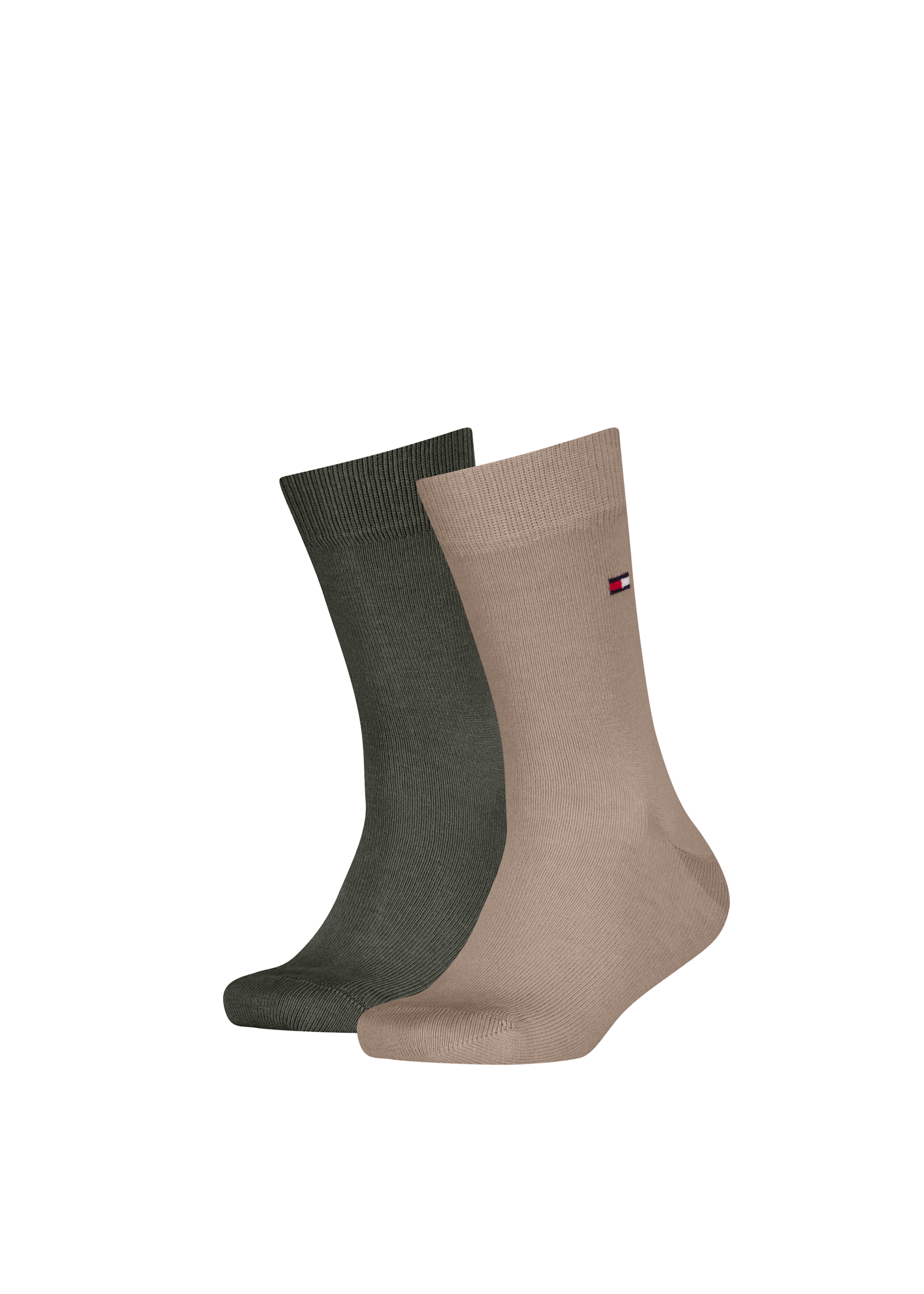 Tommy Hilfiger Tommy Hilfiger Sokken zand en groen 2 paar