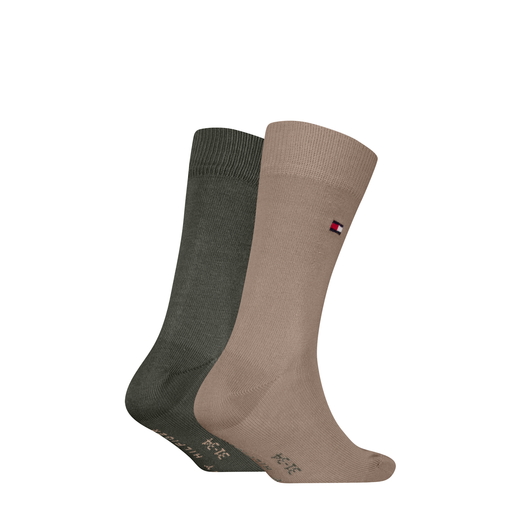Tommy Hilfiger Tommy Hilfiger Sokken zand en groen 2 paar