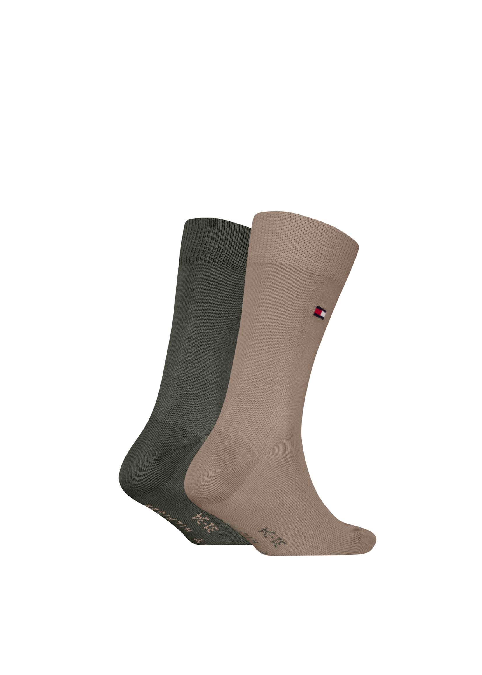 Tommy Hilfiger Tommy Hilfiger Sokken zand en groen 2 paar