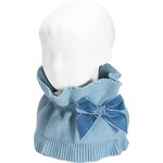 Condor Condor Sjaal licht blauw met fluwelen strik