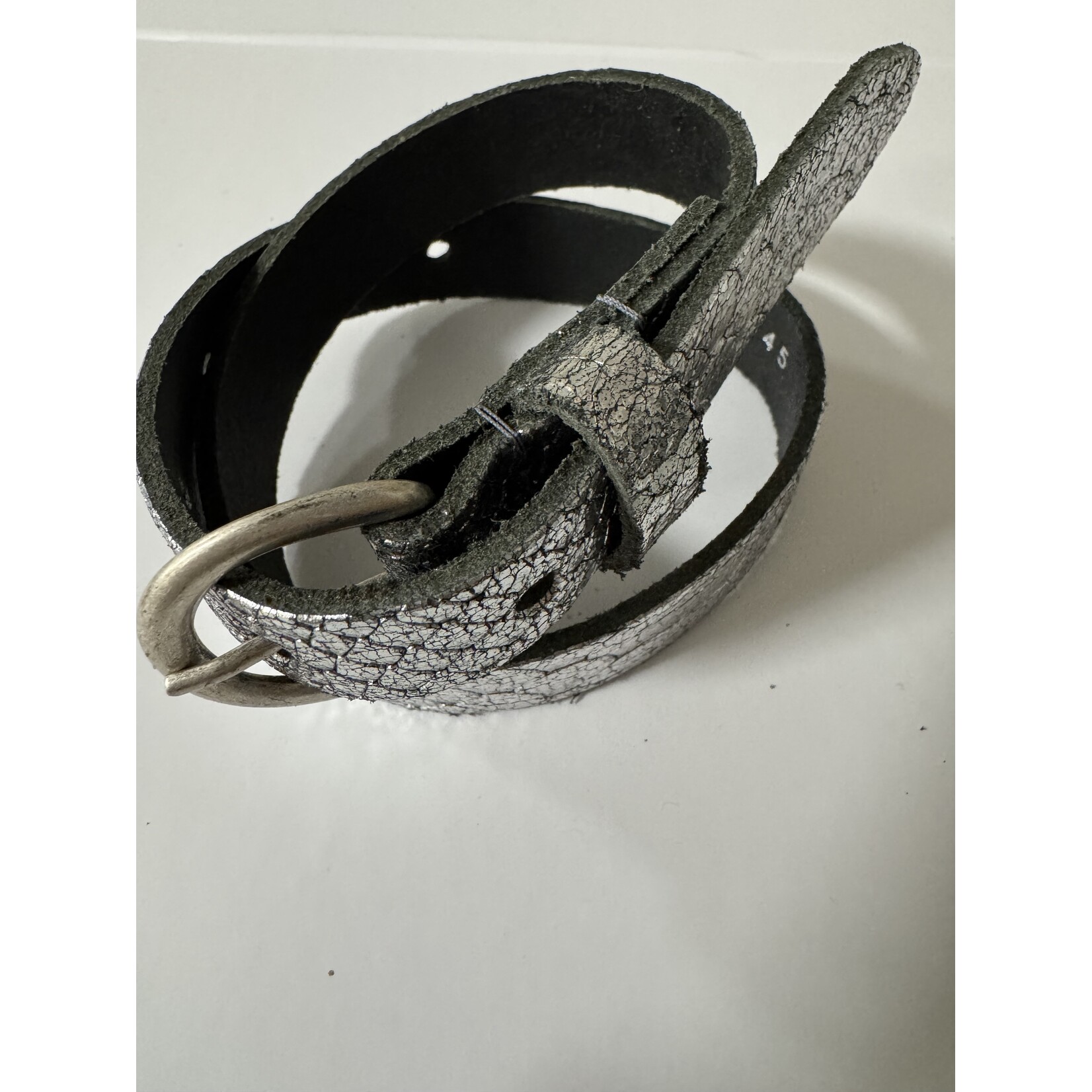 Riem smal  zilver met kroko