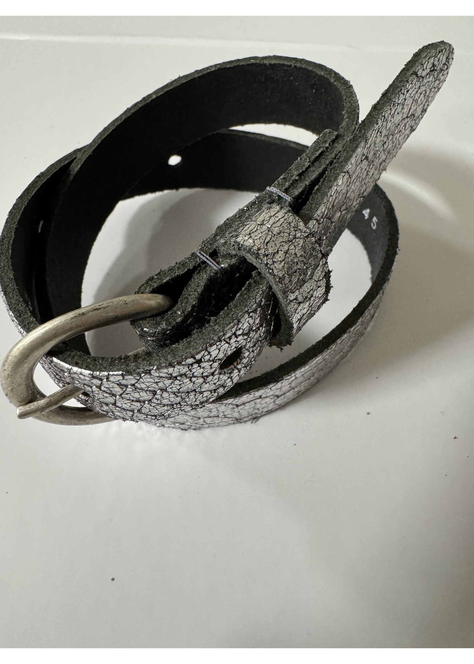 Riem smal  zilver met kroko