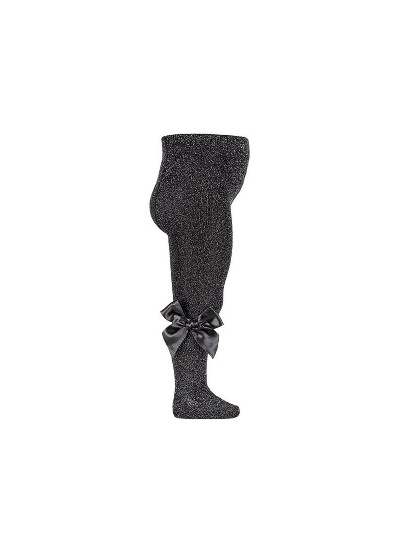 Condor Condor maillot  zwart glittermet satijnen strik