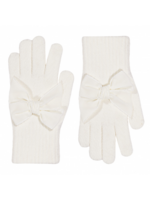 Condor Condor handschoentjes off white met fluwelen strik