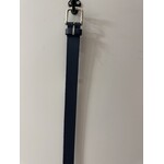 Riem  Leer oud blauw met oud zilveren gesp