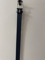 Riem  Leer oud blauw met oud zilveren gesp