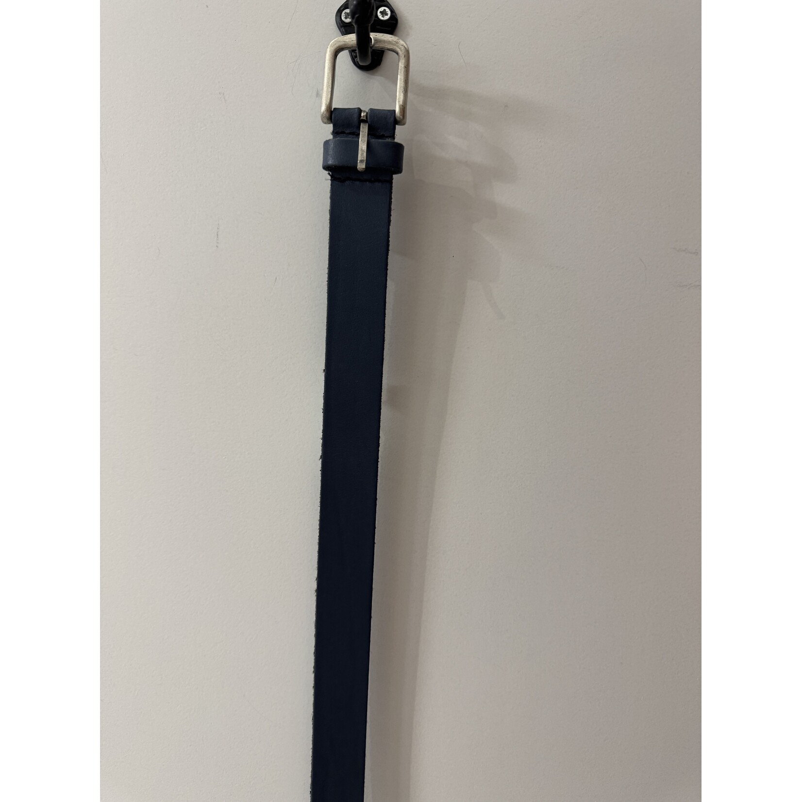 Riem  Leer oud blauw met oud zilveren gesp