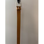 Riem  Leer licht cognac met oud zilveren gesp