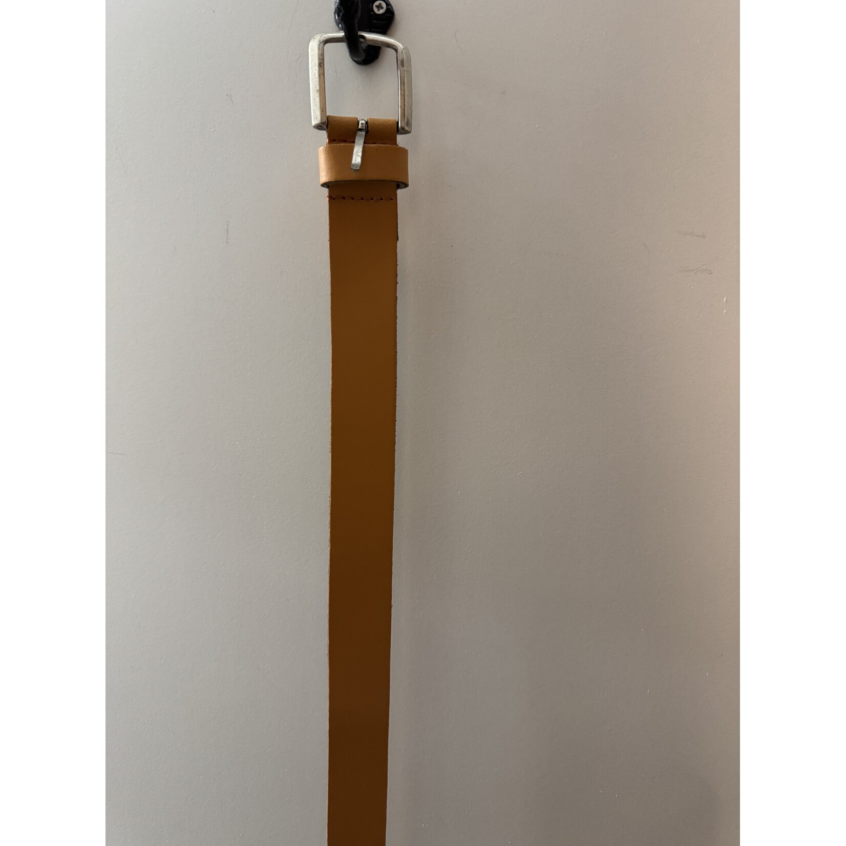 Riem  Leer licht cognac met oud zilveren gesp