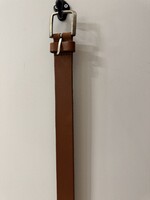 Riem leer cognac met oud zilveren gesp