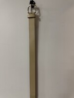 Riem  Leer met oud zilveren gesp beige