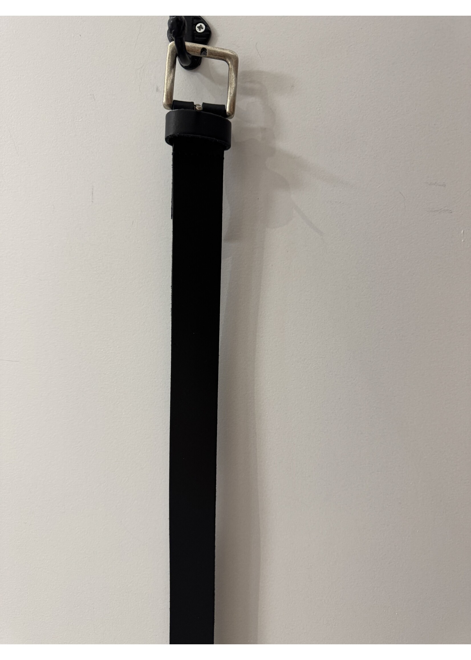 Riem  Leer donkerblauw met oud zilveren gesp