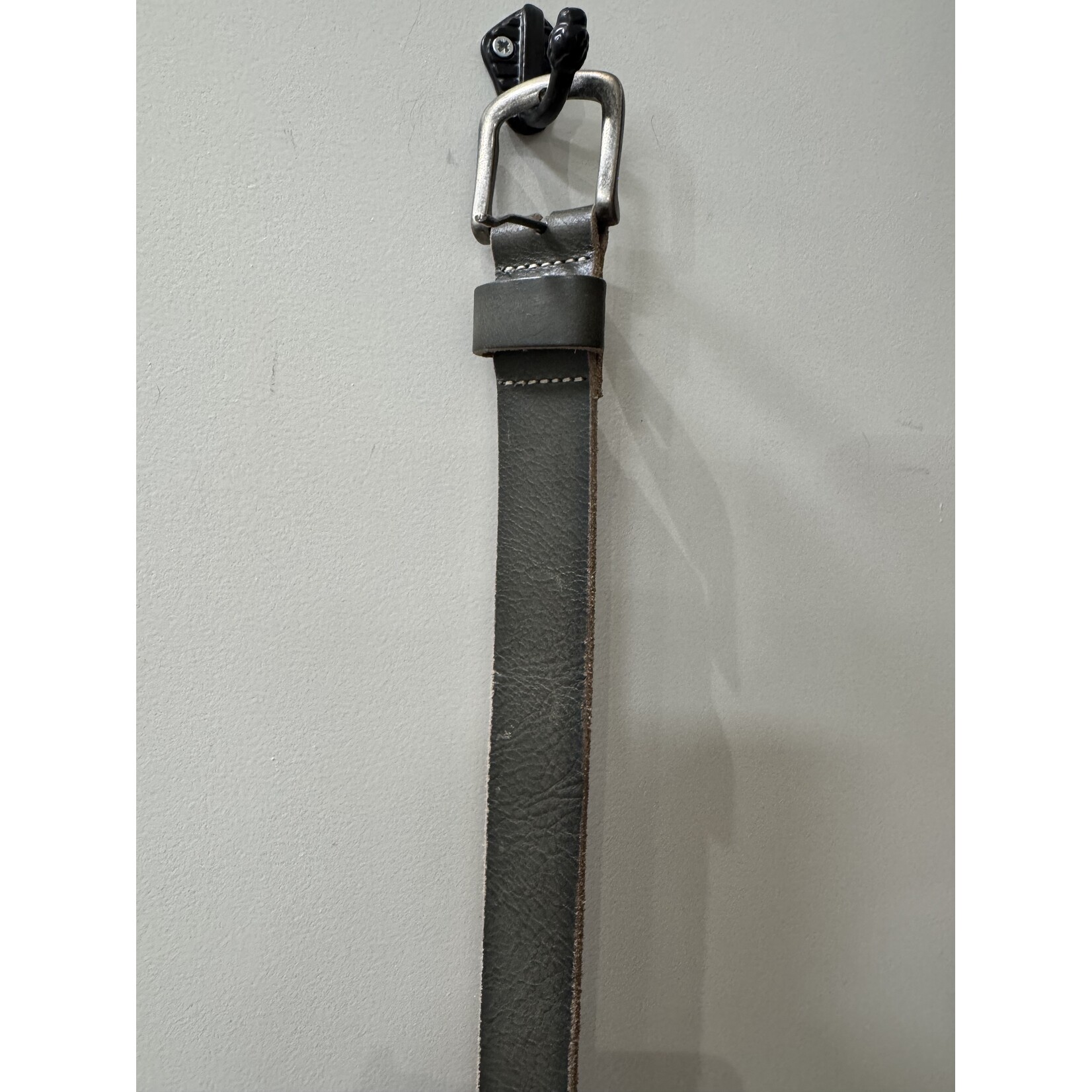 Riem  Leer groen met oud zilveren gesp