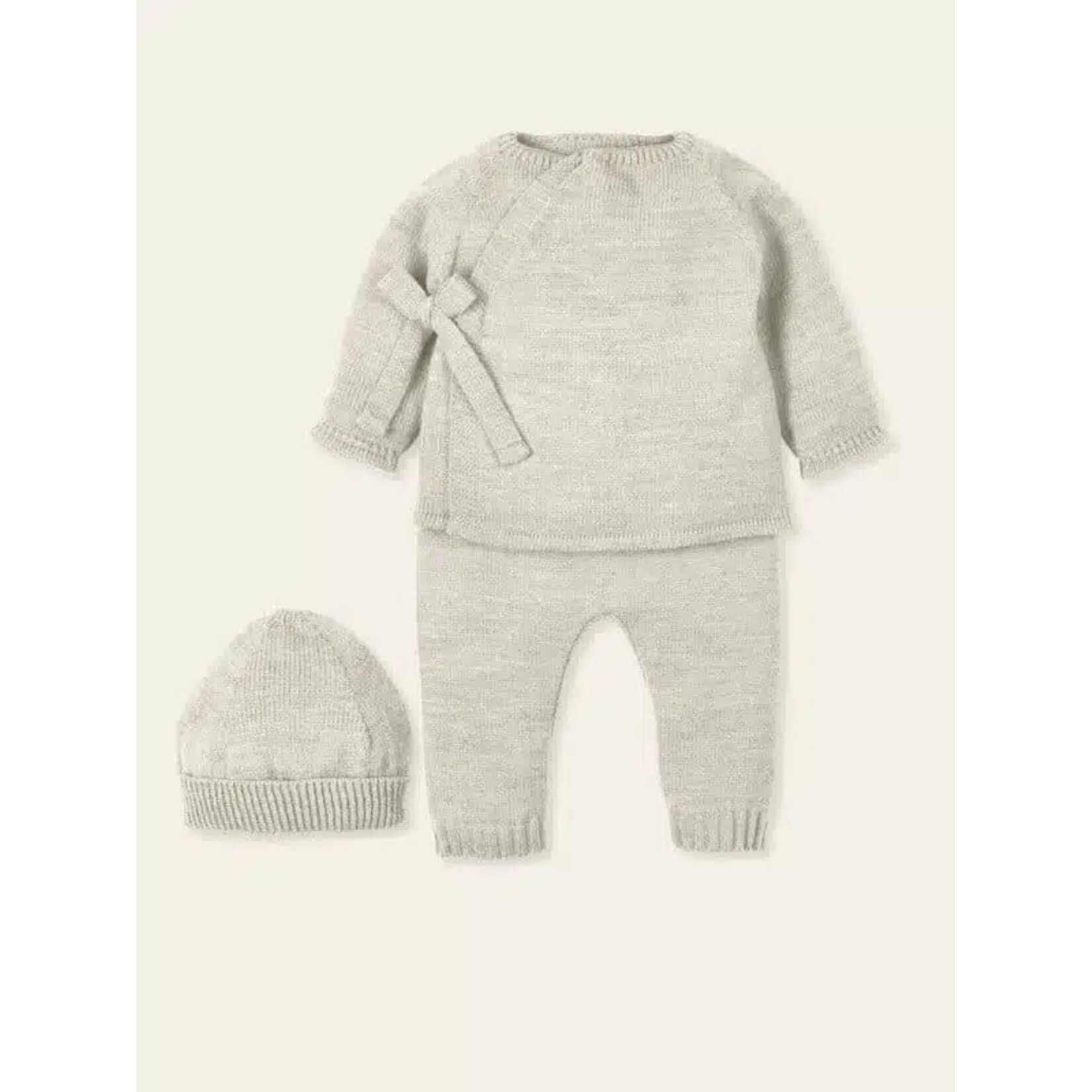Mac Ilusion Mac Ilusion Traje 3 Piezas sueter, pantalon sin pies y bonet ESSENCIAL NaturalB