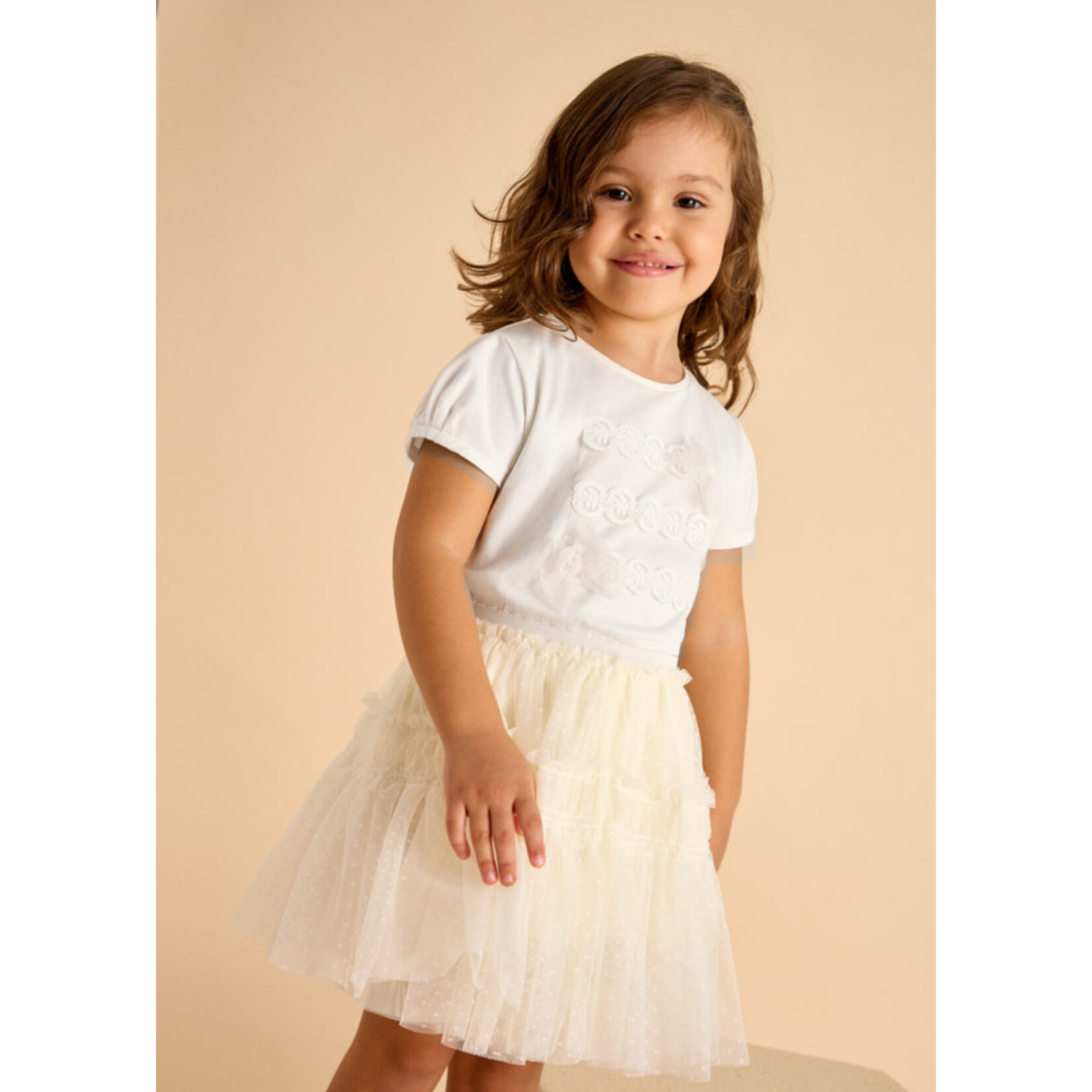 Mayoral Mayoral S/sl tulle t shirt Blossom - 26 03001