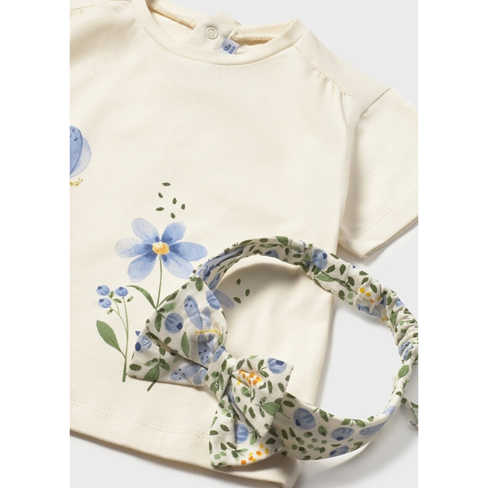 Mayoral Mayoral S/s t-shirt w/ headband Bone - 26 01081