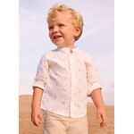 Mayoral Mayoral L/s linen mao shirt Cream - 26 01116B