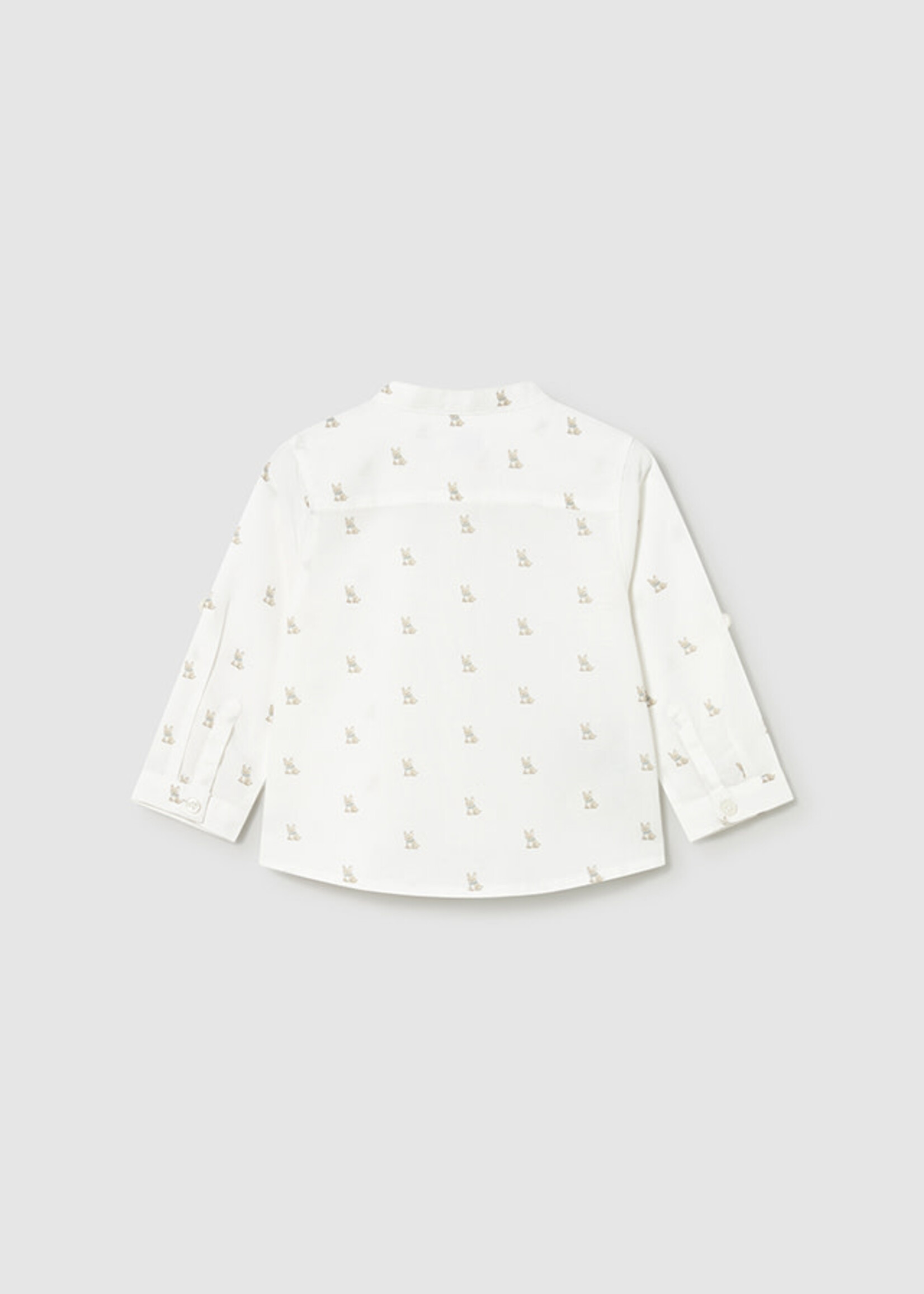 Mayoral Mayoral L/s linen mao shirt Cream - 26 01116B