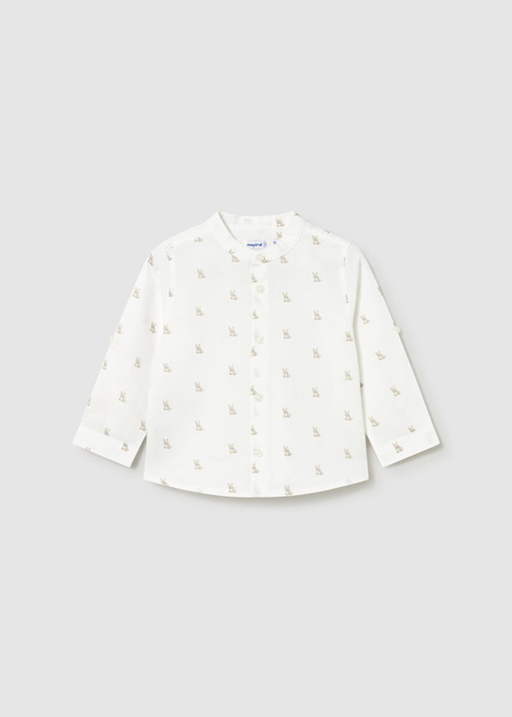 Mayoral Mayoral L/s linen mao shirt Cream - 26 01116B