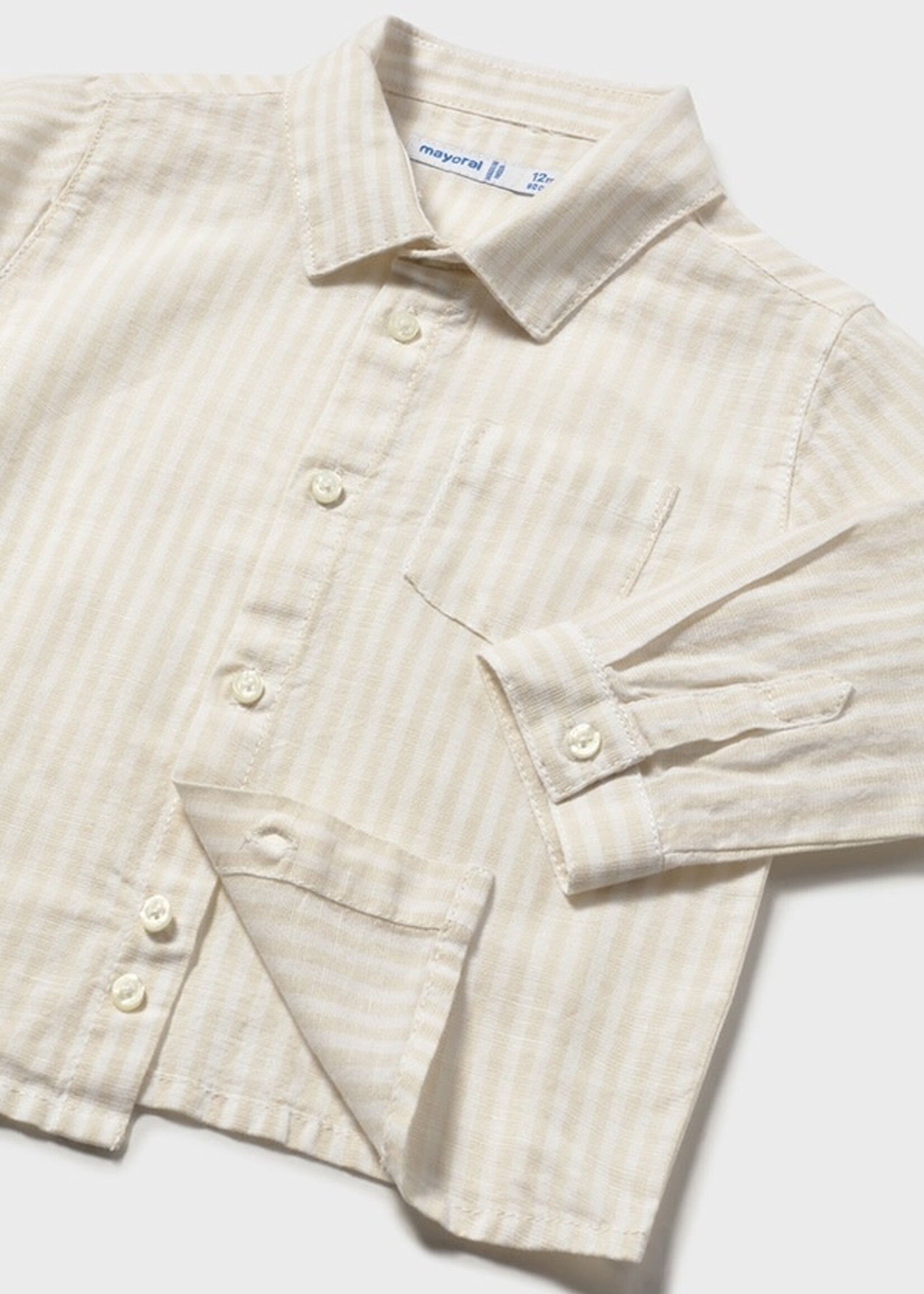 Mayoral Mayoral L/s linen shirt Hemp - 26 01118B