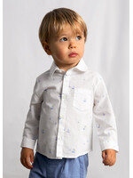 Mayoral Mayoral L/s linen shirt white boat - 26 01118B