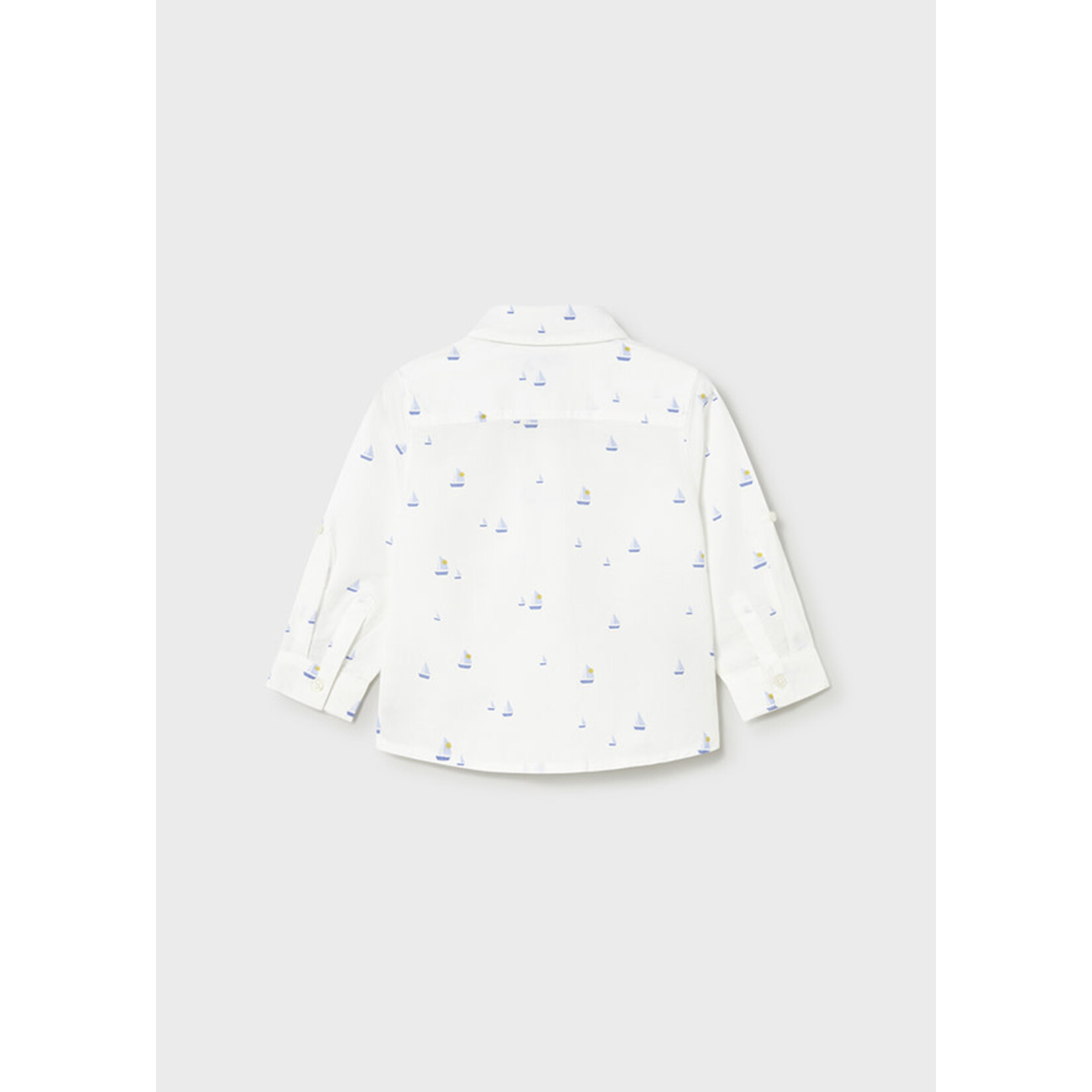 Mayoral Mayoral L/s linen shirt white boat - 26 01118B