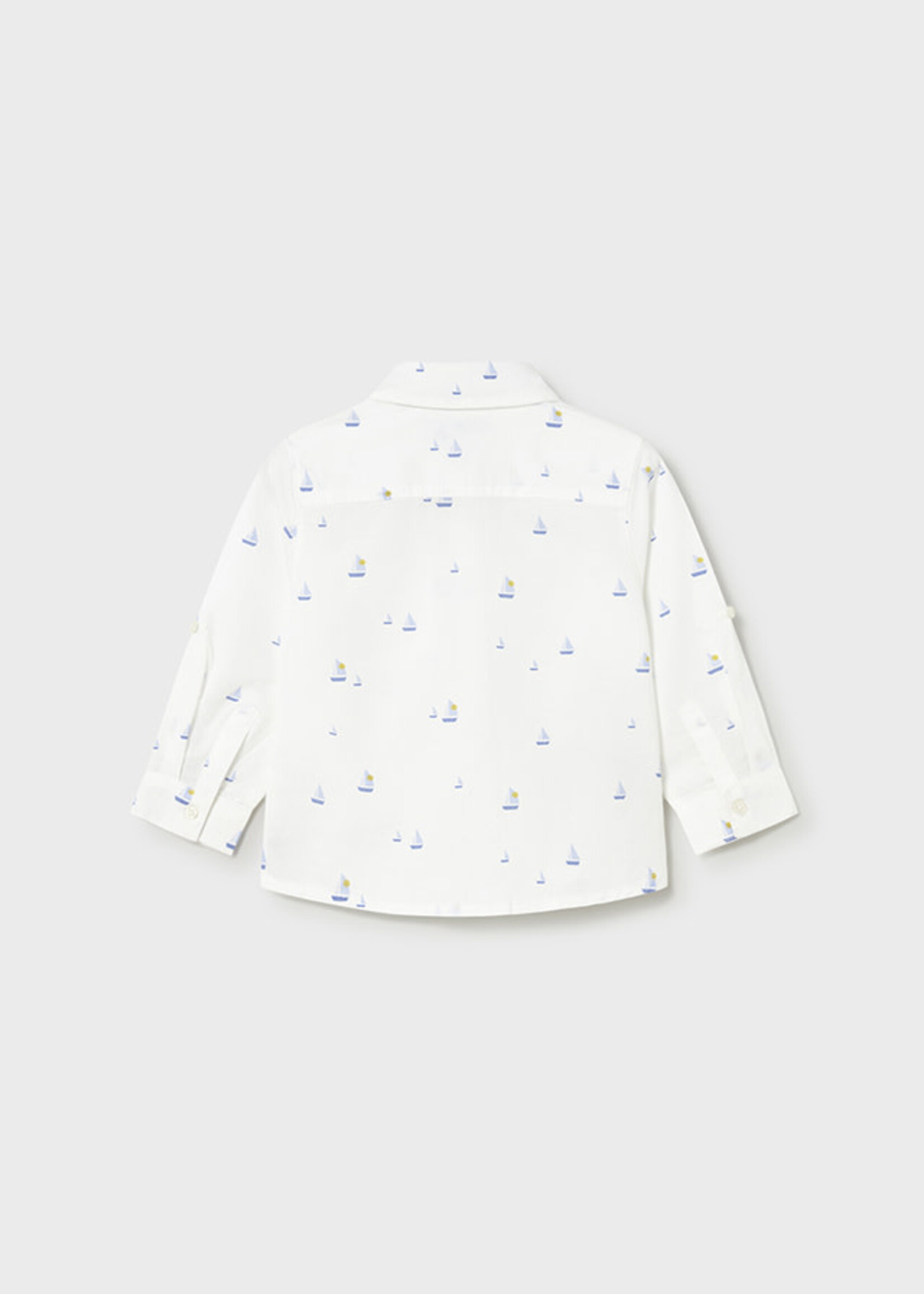 Mayoral Mayoral L/s linen shirt white boat - 26 01118B