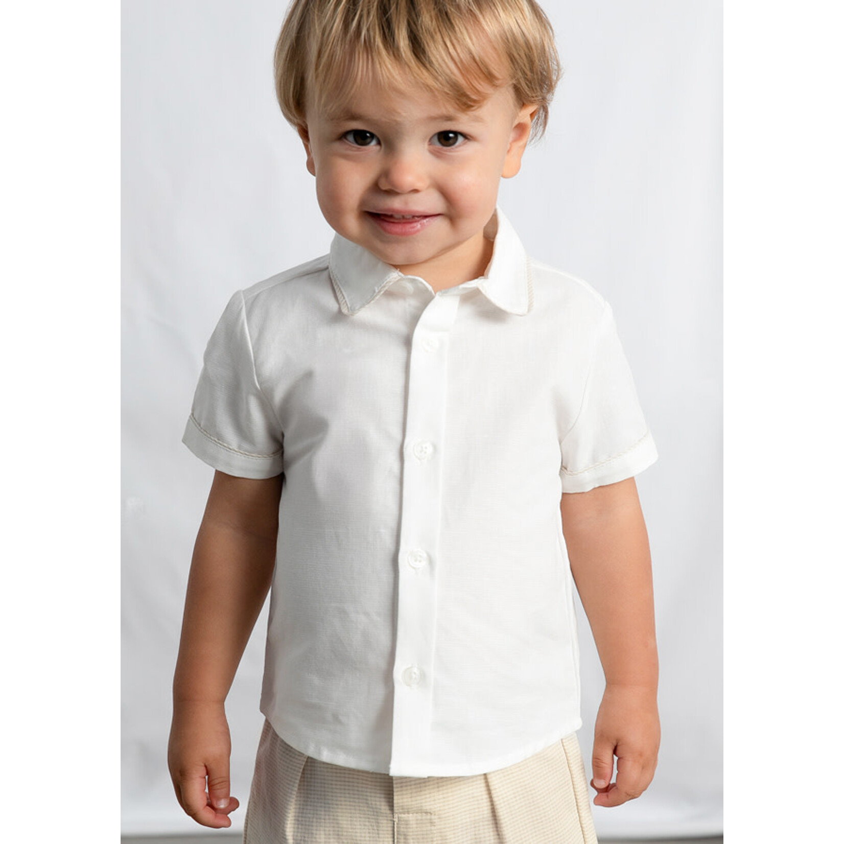 Mayoral Mayoral Linen suiting bermuda set oat - 26 01225B