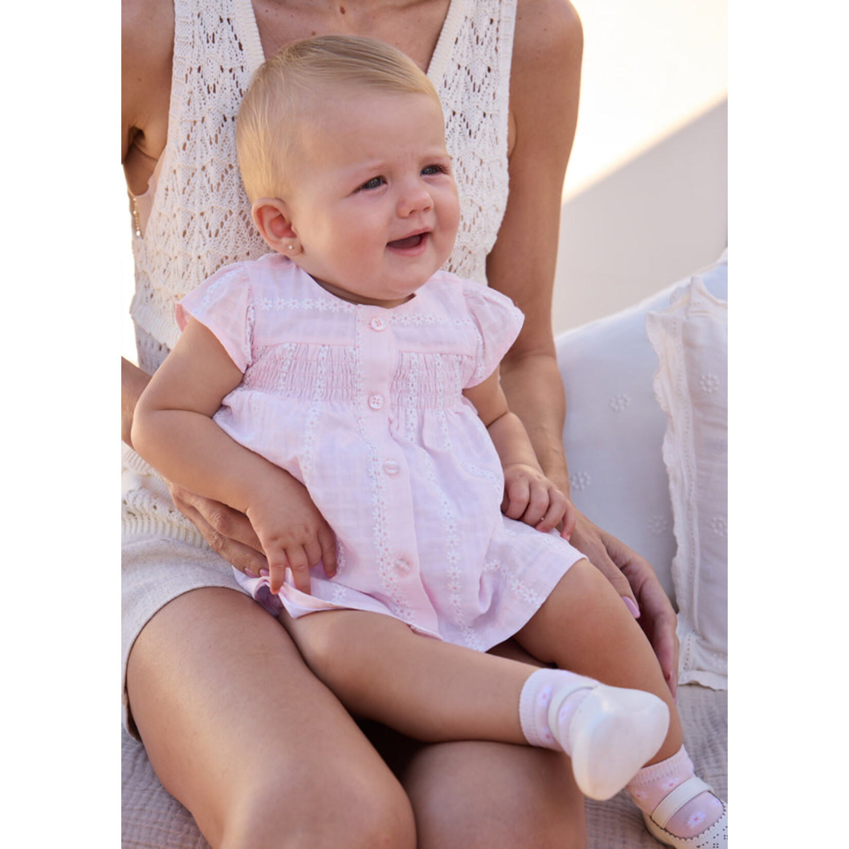 Mayoral Mayoral Chiffon dress Baby Rose - 26 01805B