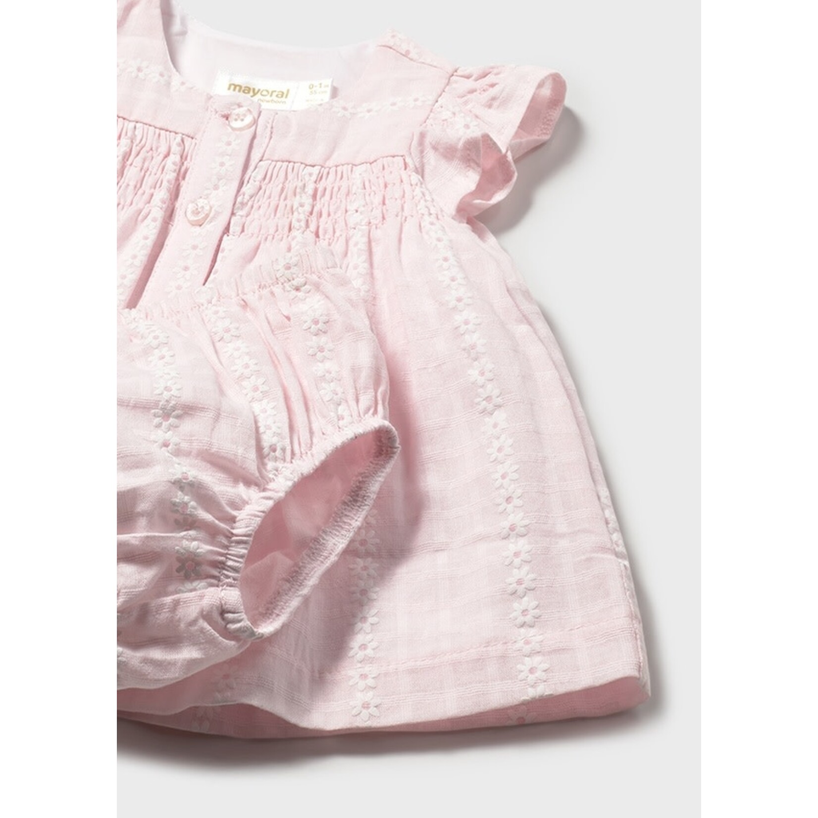 Mayoral Mayoral Chiffon dress Baby Rose - 26 01805B