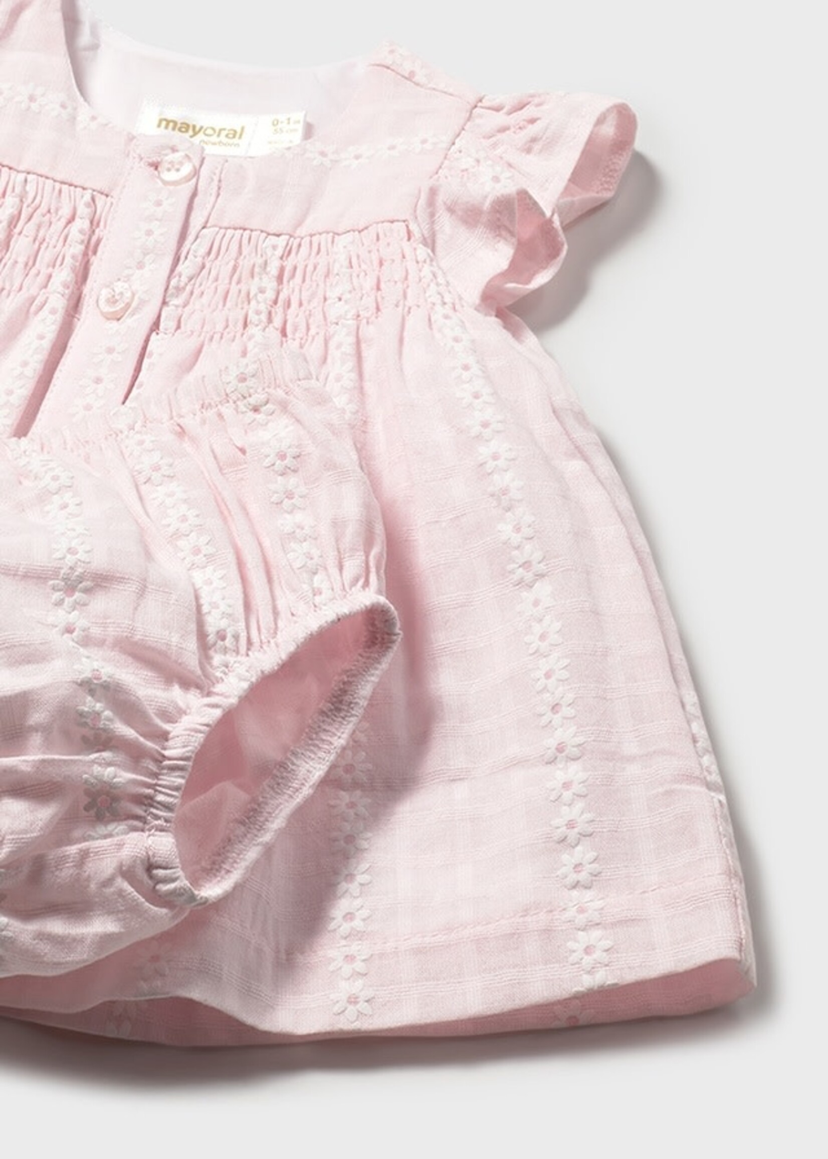 Mayoral Mayoral Chiffon dress Baby Rose - 26 01805B