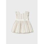 Mayoral Mayoral striped dress w/ sash Hazelnut - 26 01904B