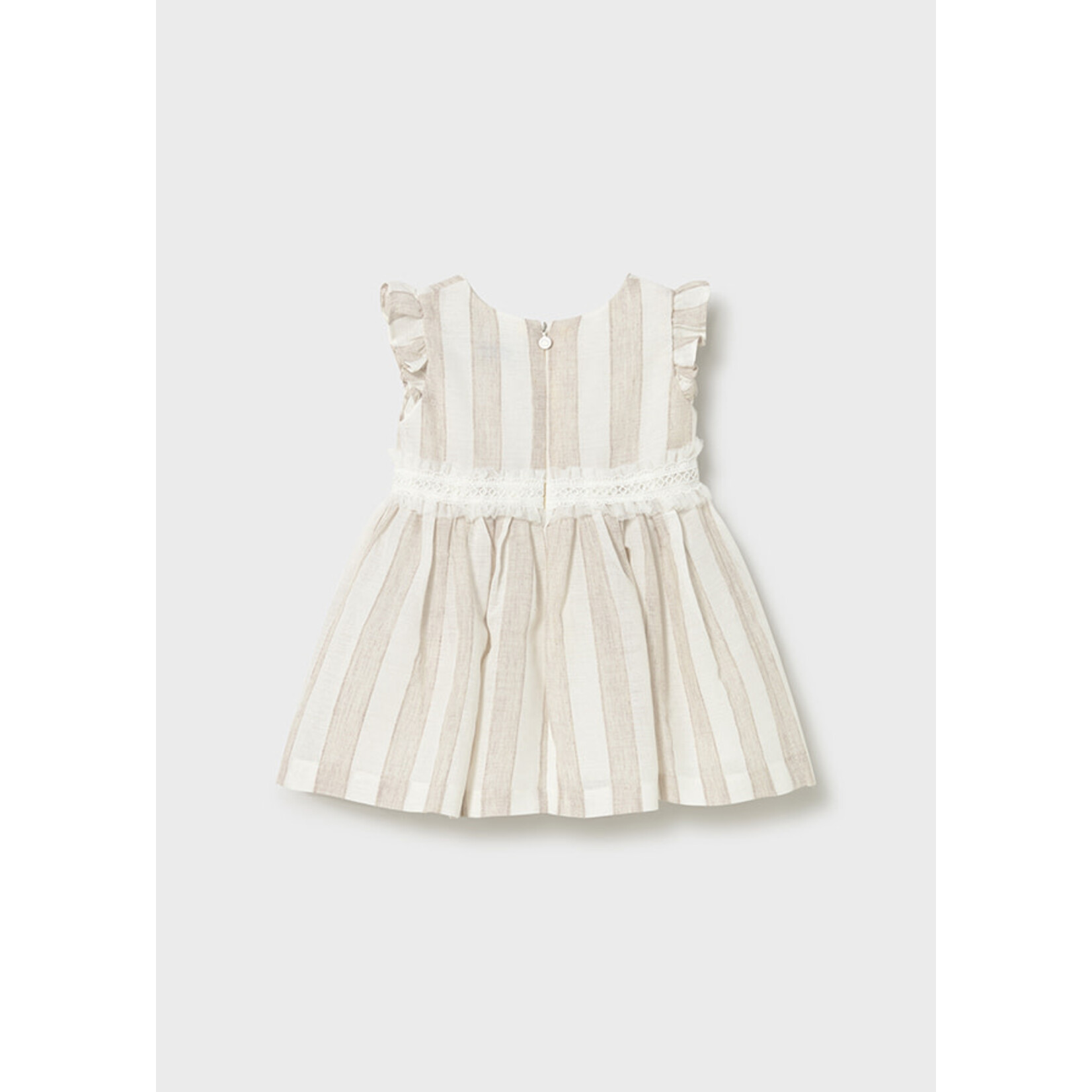 Mayoral Mayoral striped dress w/ sash Hazelnut - 26 01904B