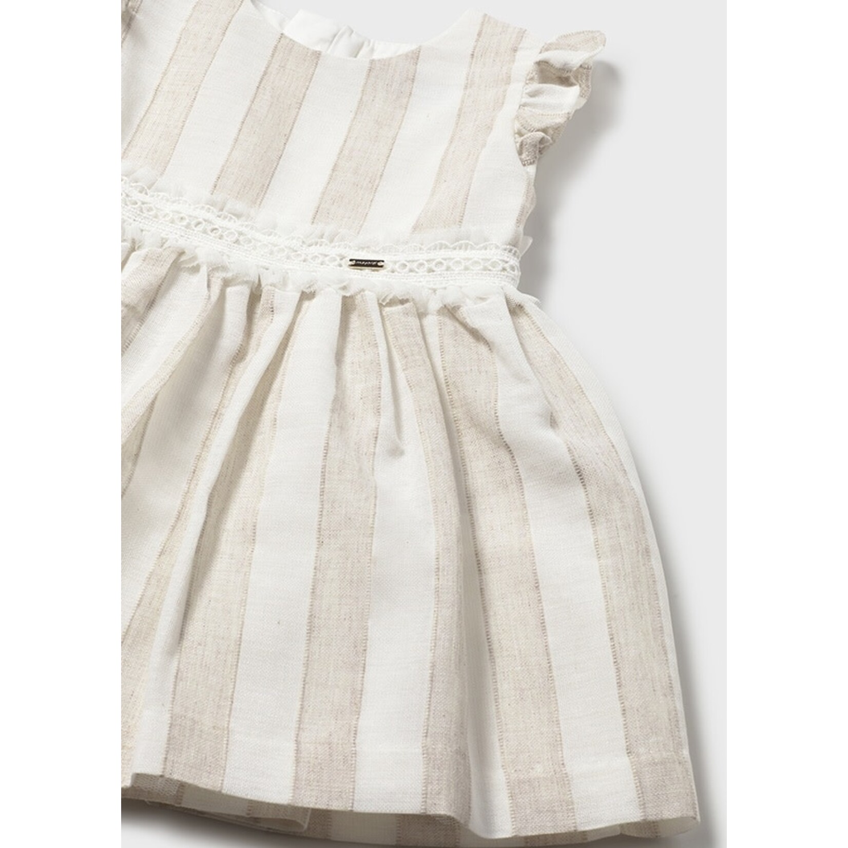 Mayoral Mayoral striped dress w/ sash Hazelnut - 26 01904B