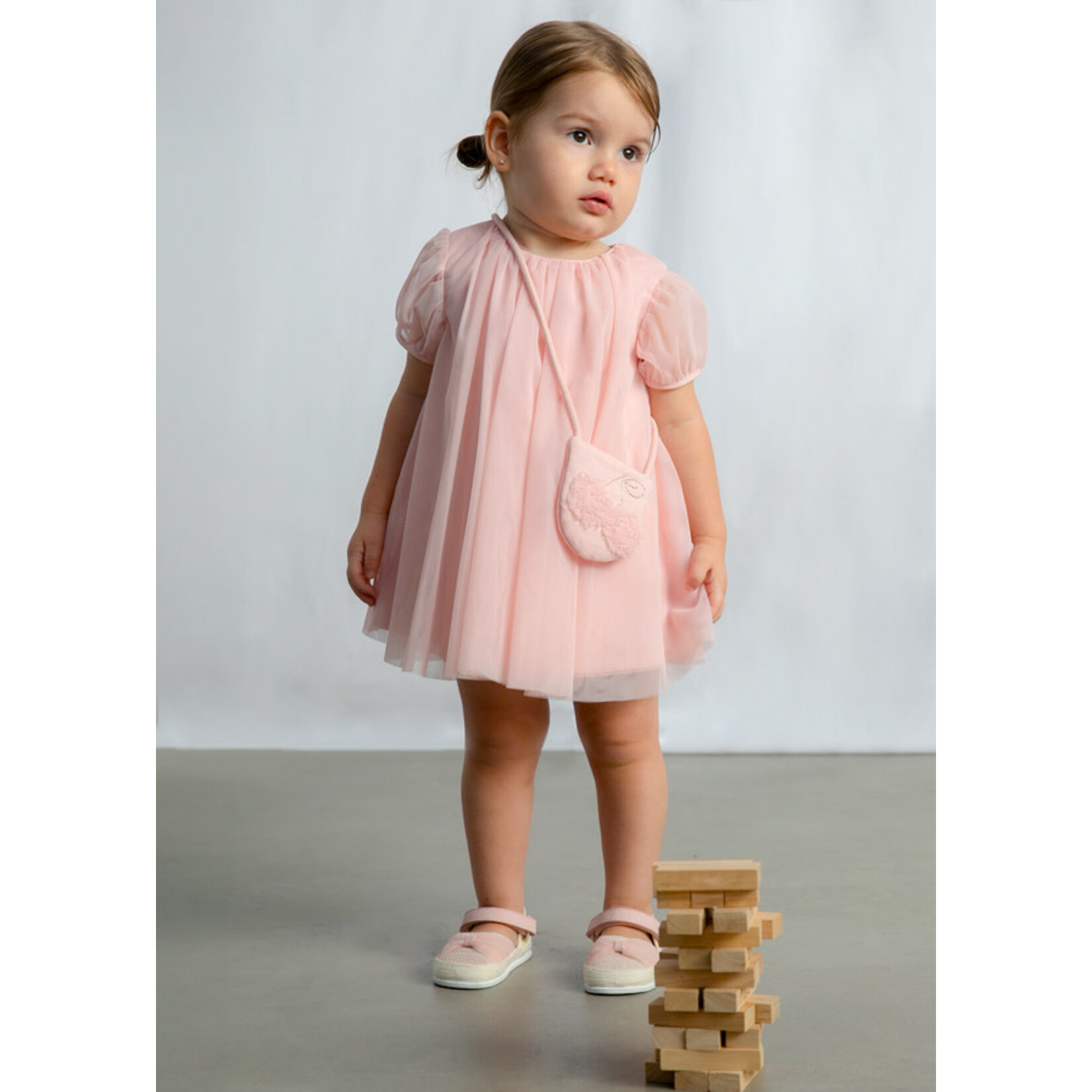 Mayoral Mayoral tulle dress w/ bag Peony - 26 01917