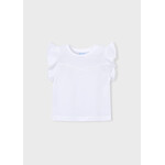 Mayoral Mayoral S/s T shirt with lace trim White - 26 03008