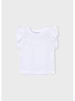 Mayoral Mayoral S/s T shirt with lace trim White - 26 03008