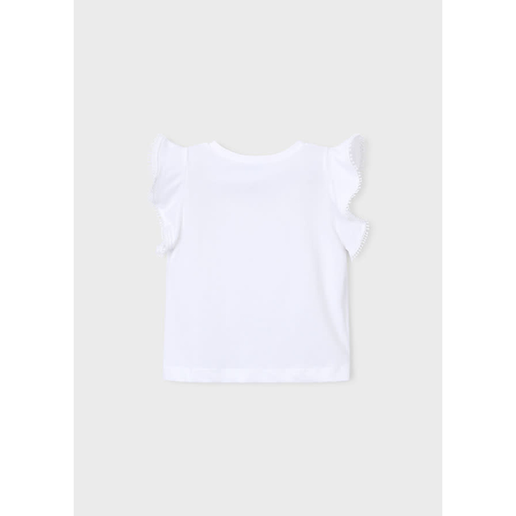 Mayoral Mayoral S/s T shirt with lace trim White - 26 03008