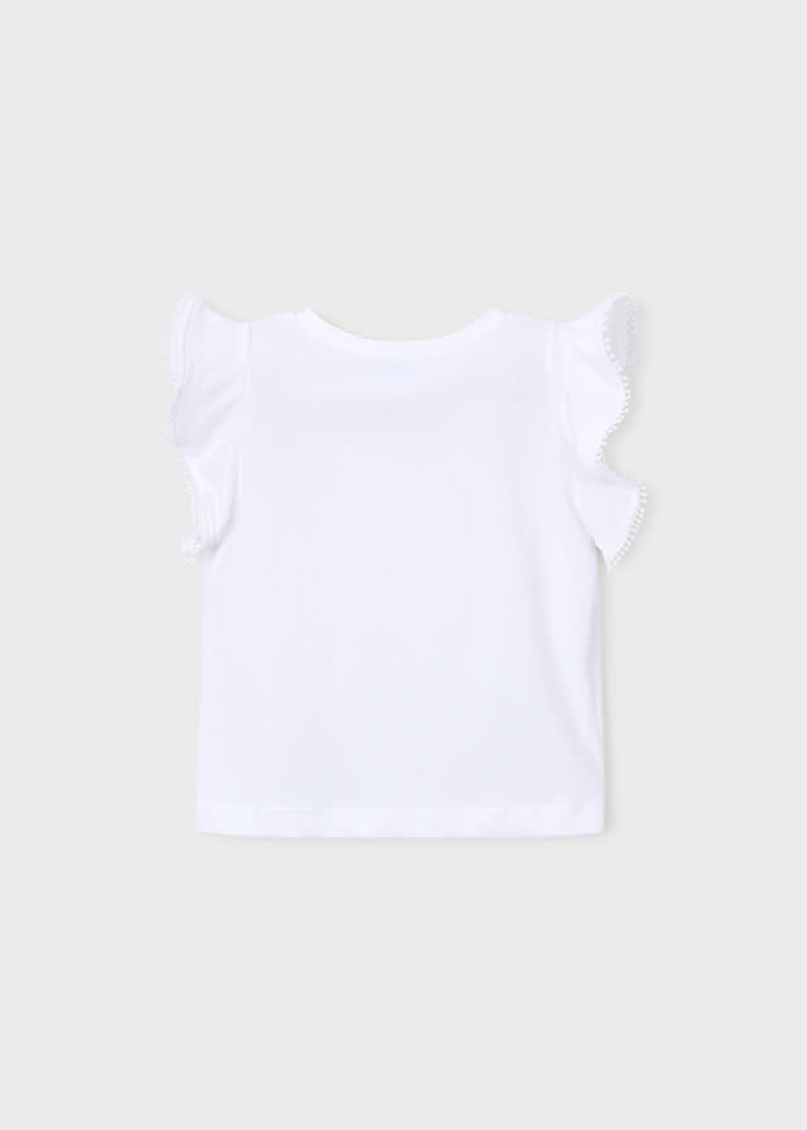 Mayoral Mayoral S/s T shirt with lace trim White - 26 03008