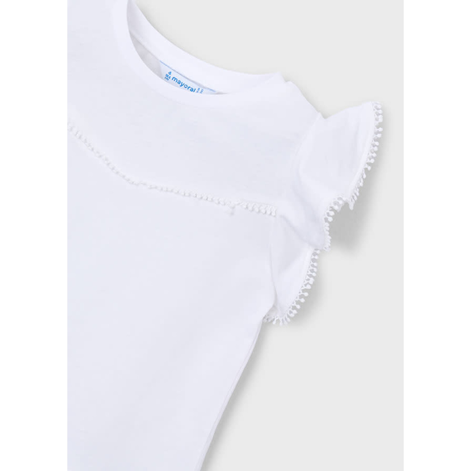 Mayoral Mayoral S/s T shirt with lace trim White - 26 03008
