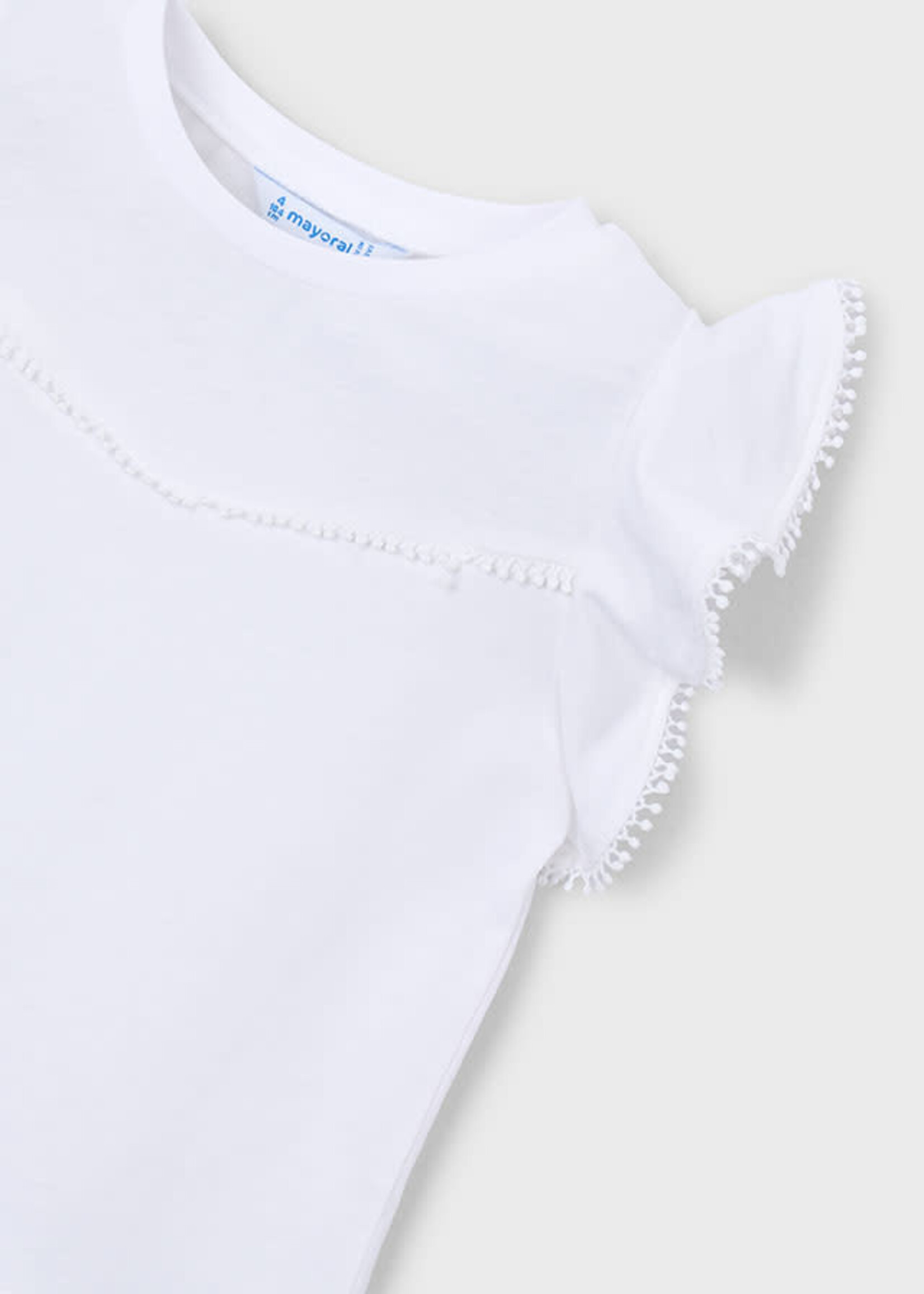 Mayoral Mayoral S/s T shirt with lace trim White - 26 03008