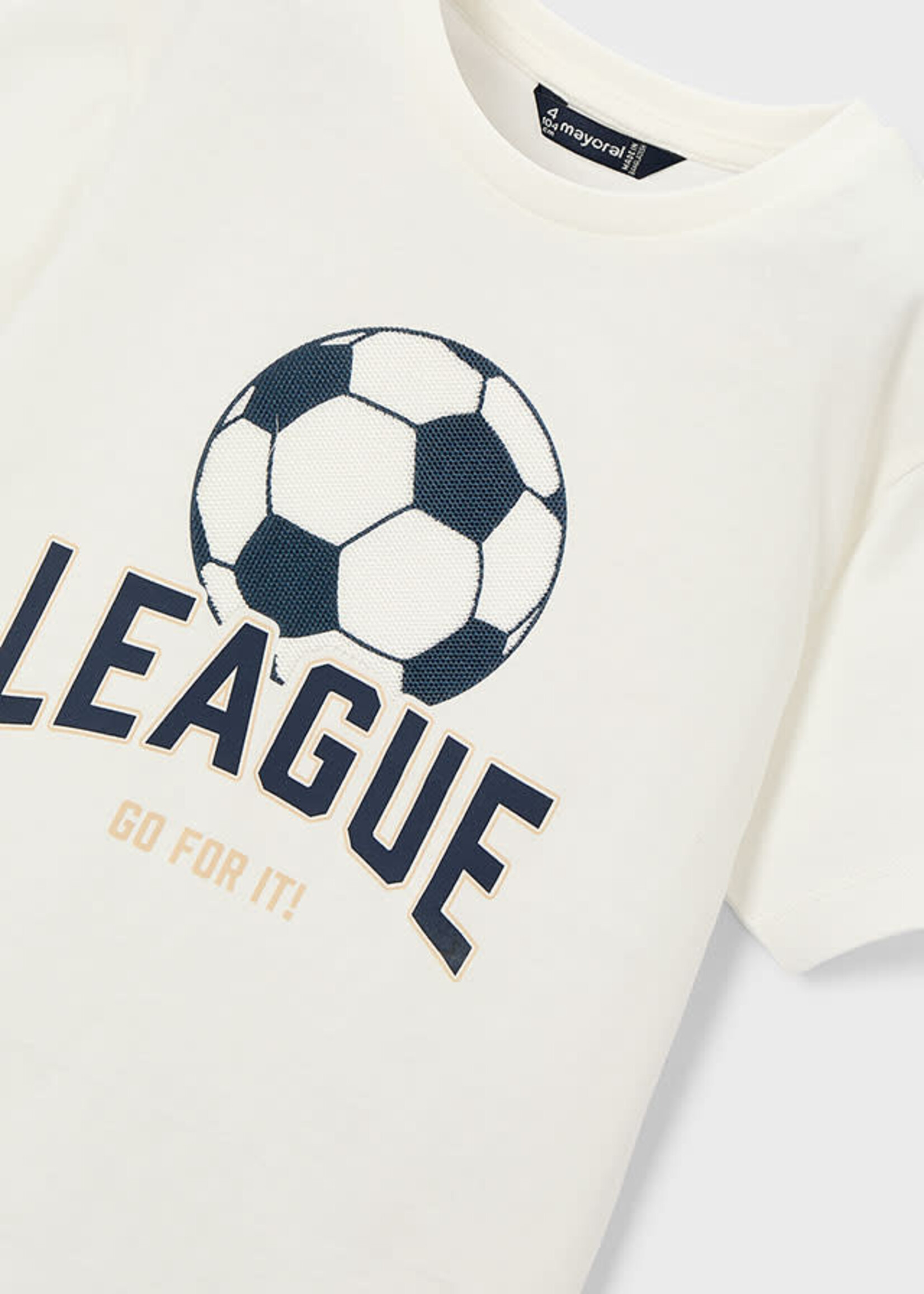 Mayoral Mayoral Shirt "league" applique Cream - 26 03074